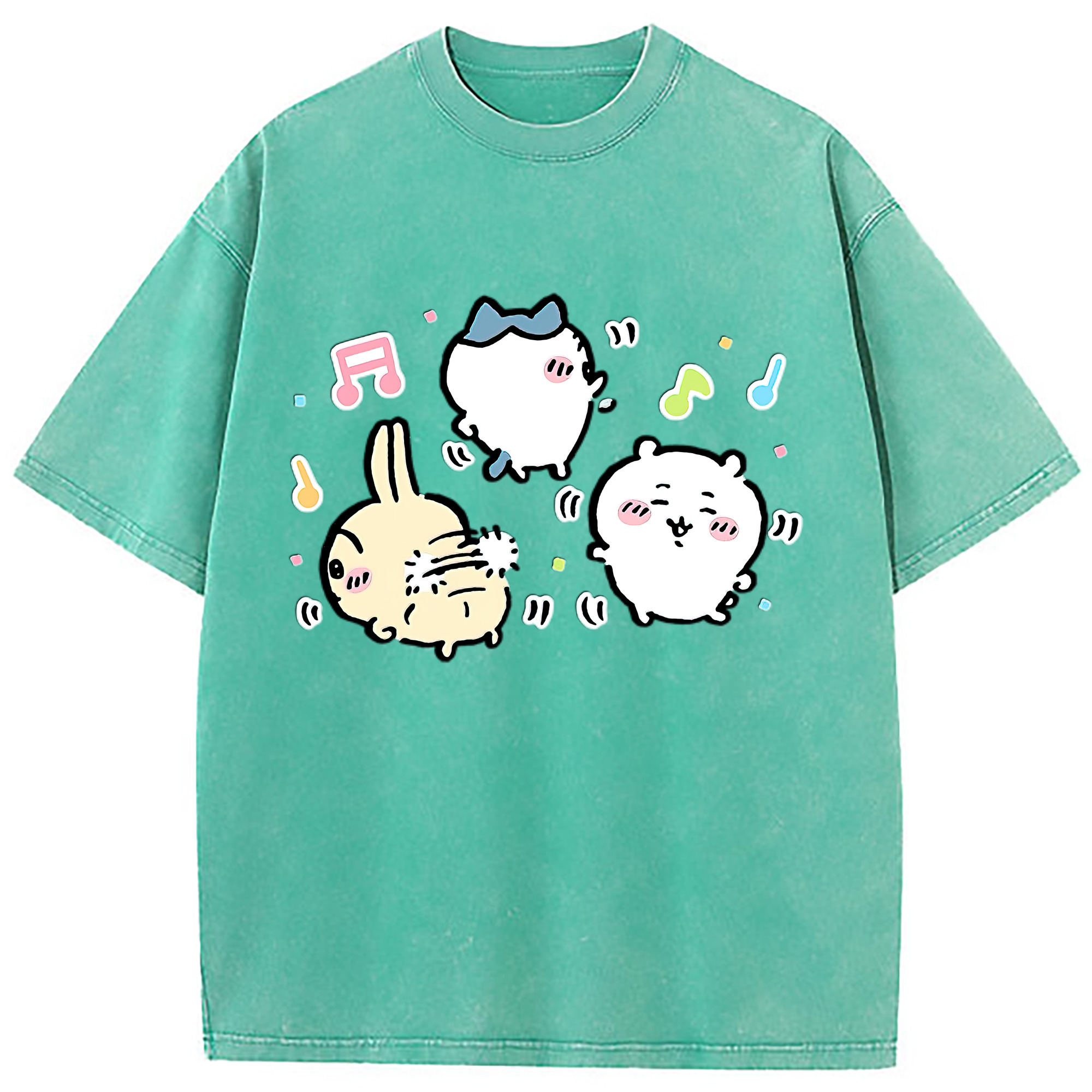 （画像用） ちいかわ うさぎ Chii-kawa usagi 綿100% ヴィンテージ風 半袖Tシャツ（フロントプリント）